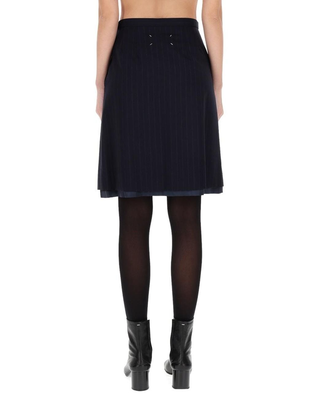 Maison Margiela Blue Maison Margiela Wool Midi Skirt