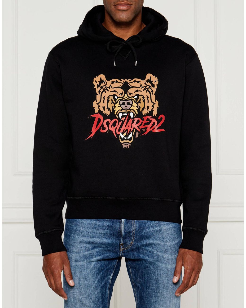 DSquared² Blue Angry Bear Logo Cool Fit Hoodie Clothing Knitwear for men