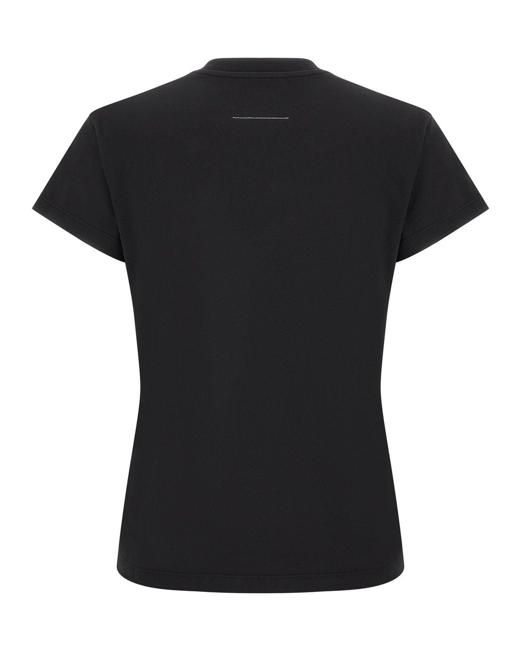 MM6 by Maison Margiela Black Mm6 Maison Margiela Numeric Signature Patch Cotton T-Shirt