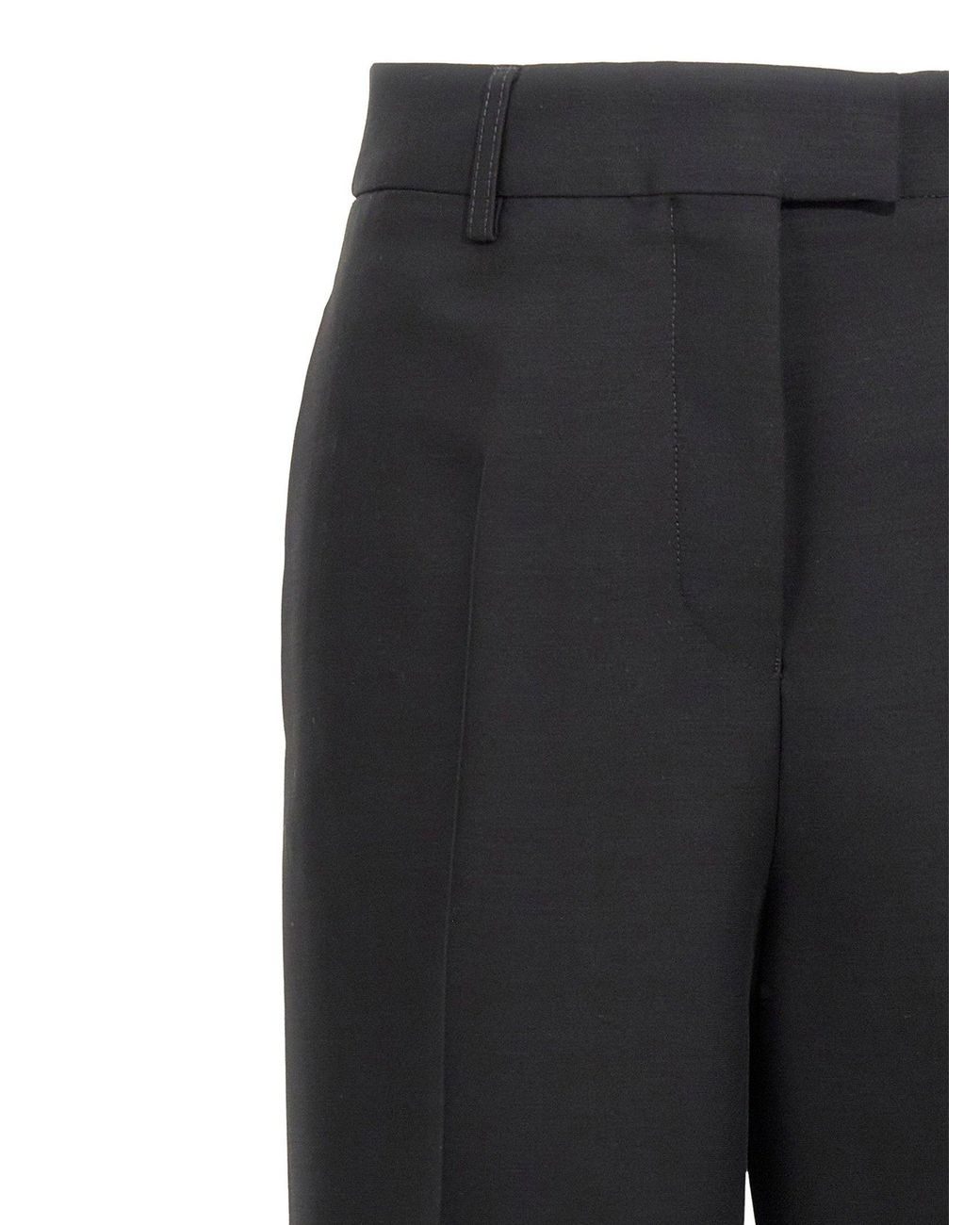 Ferragamo Black Pleated Trousers