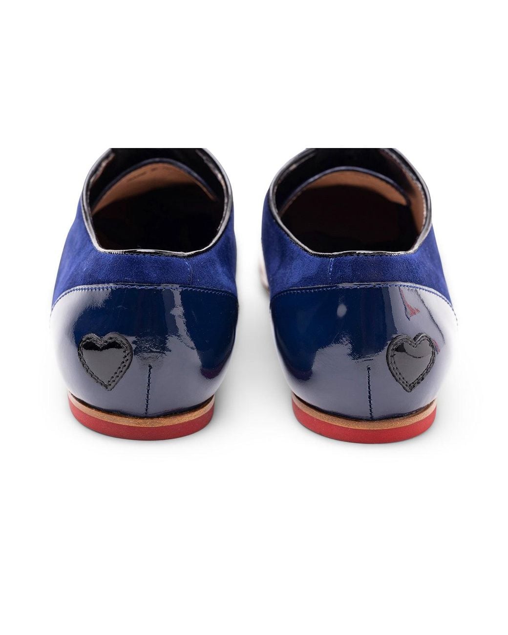 Hogan Blue Patent Heart Detail Oxford Shoes