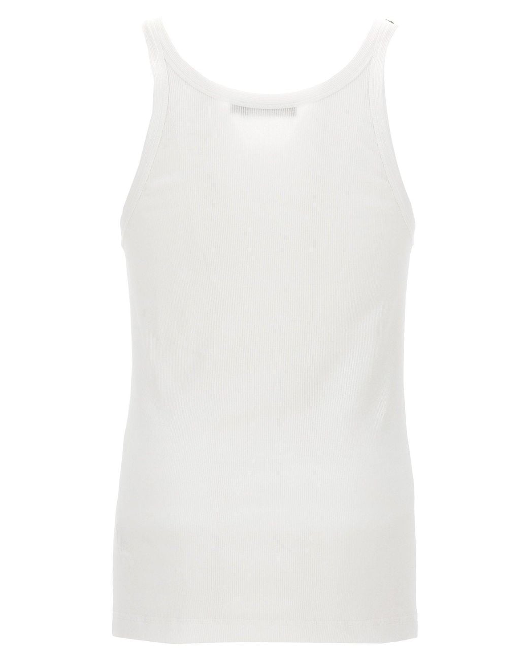 Dolce & Gabbana White Dolce & Gabbana Ribbed Cotton Tank Top