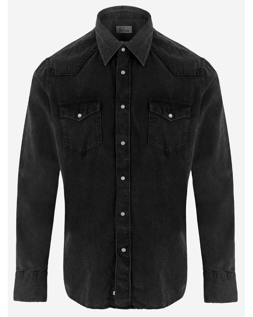 Alessandro Gherardi Black Ribbed Cotton Shirt for men