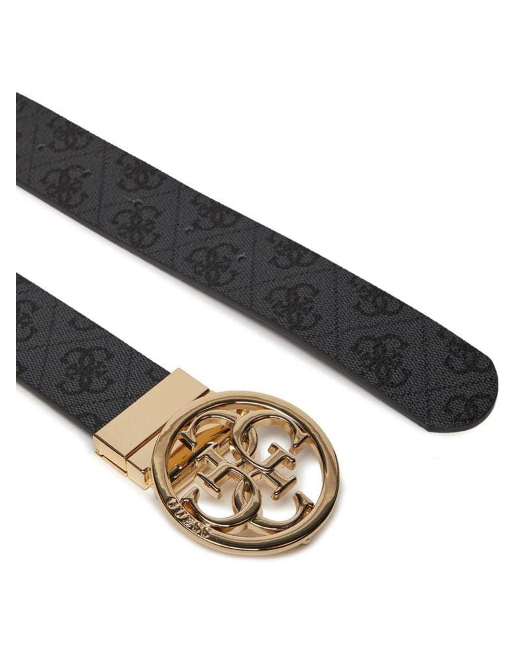Guess Metallic Guess Logo-Embroidered Adjustable Belt