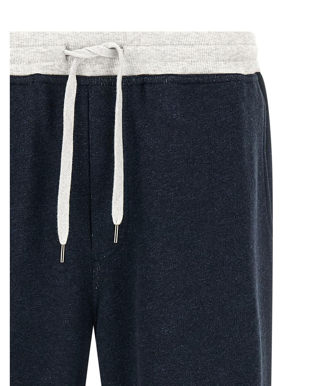 Brunello Cucinelli Blue Cotton Joggers (Workout Pants) for men