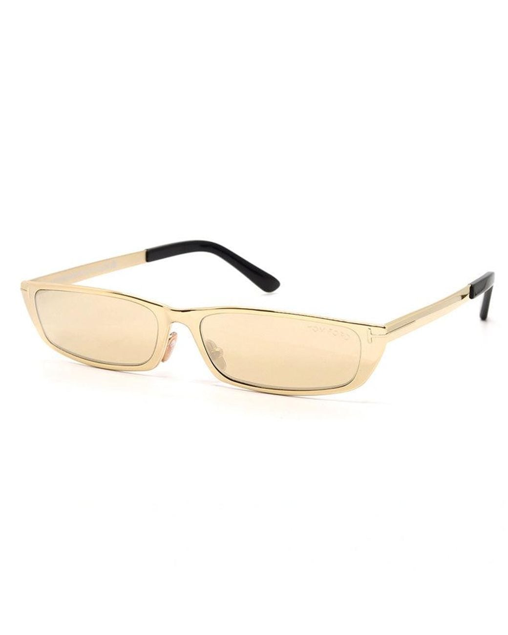 Tom Ford Metallic Rectangle Full Rim, With A Frame And Mirror Lens