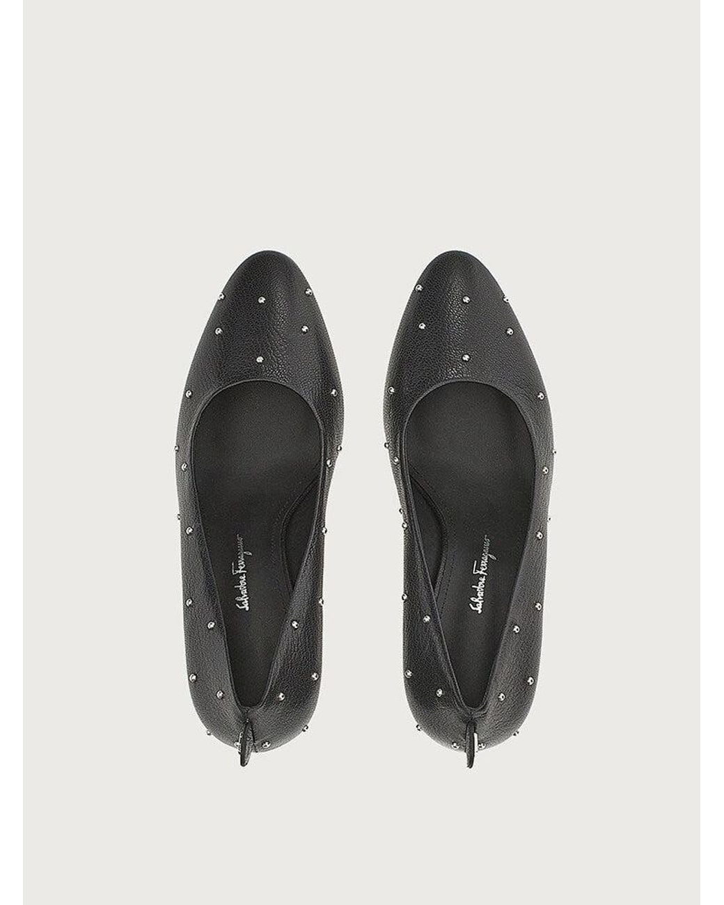 Ferragamo Black Plain Pump
