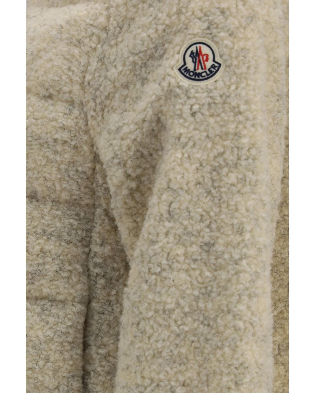 Moncler White Padded Teddy Hoodie Sweater