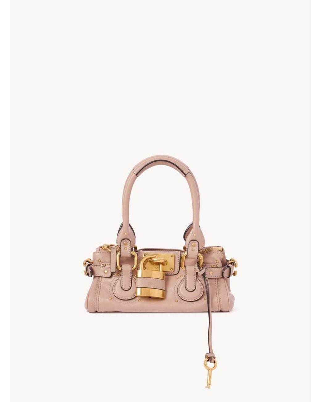 Chloé Pink Chloé Leather With-Tone Turnlock Shoulder Bag