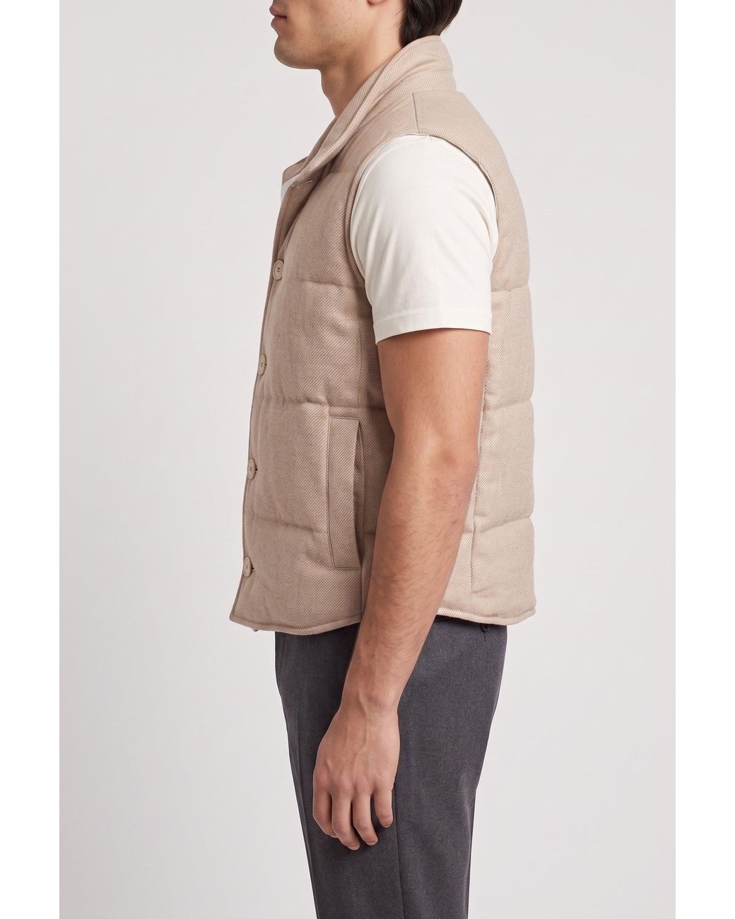Brunello Cucinelli Natural Wool Blend Vest for men