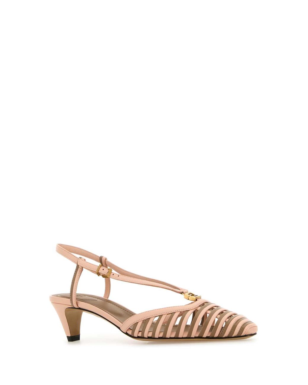 パンプス FENDI TWO-TONE LEATHER FFOLD PUMPS Fendi Two-Tone Leather Ffold Pumps | Lyst
