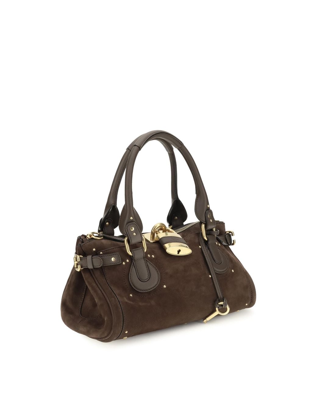 Chloé Brown Paddington Suede Handbag Calf Leather (Bos Taurus) Bag
