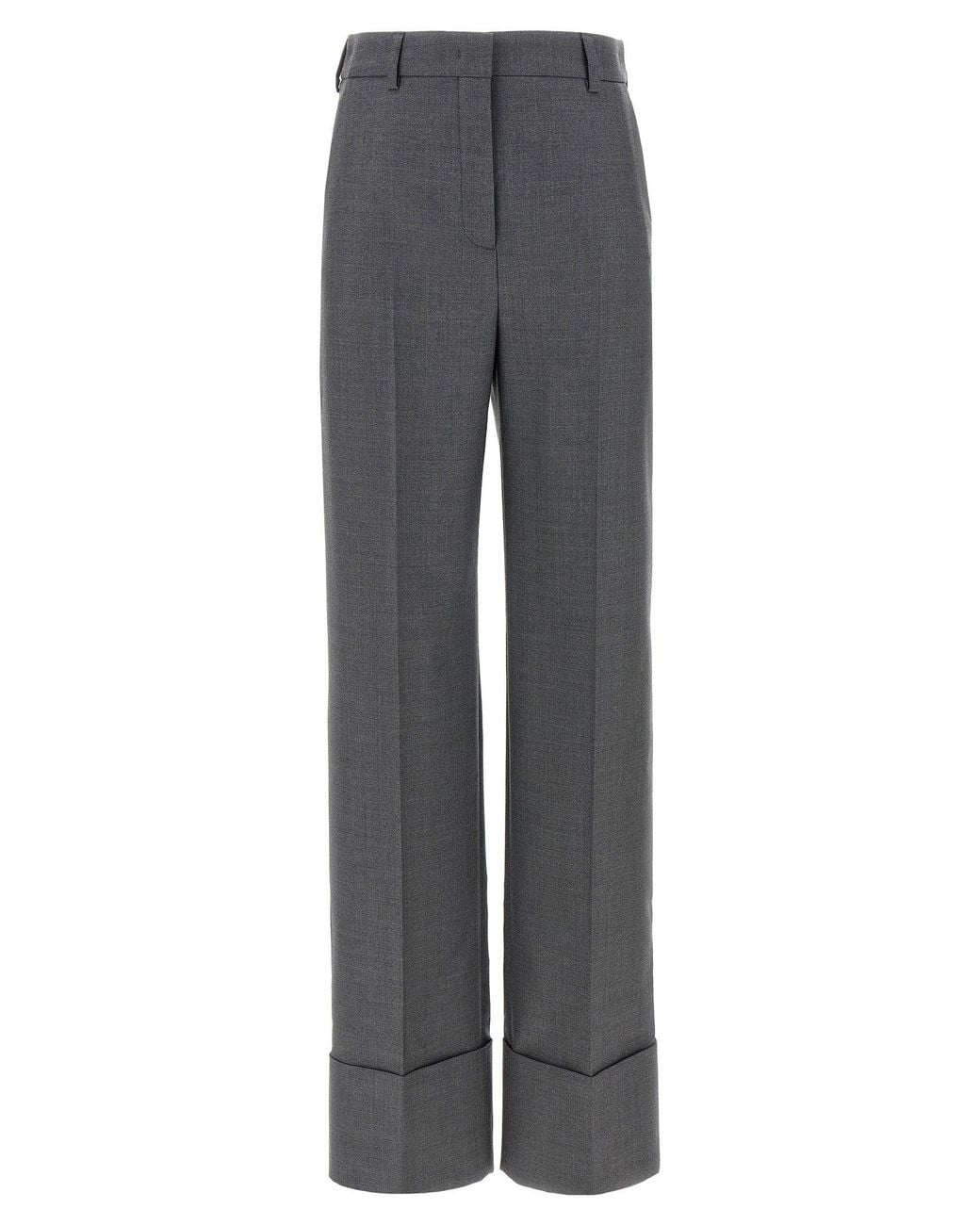 Valentino Garavani Gray Virgin Wool Wide-Leg Trousers