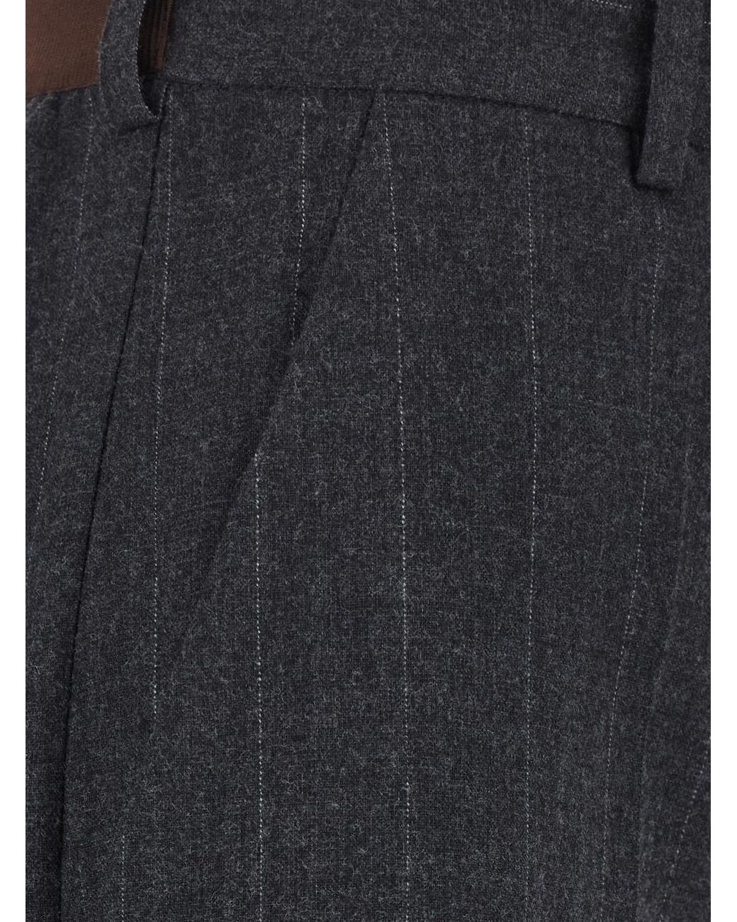 Jucca Blue Trousers Striped Wool-Blend Wool Blend