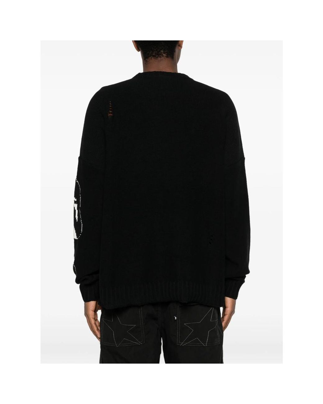 MADFRENZY Black Cortex Crew-Neck Sweater for men