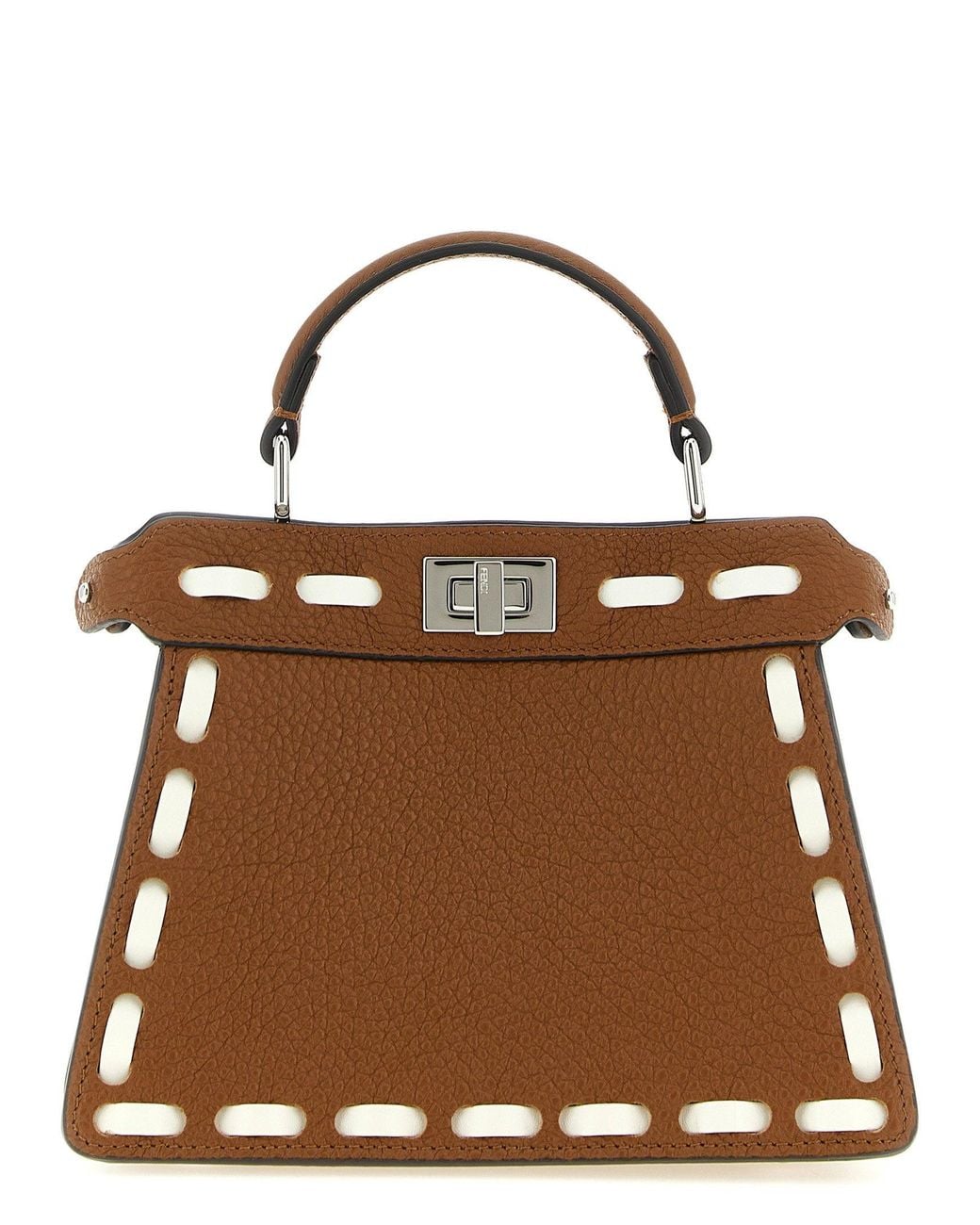 Fendi Brown Peekaboo Iseeu Top Handle Bag