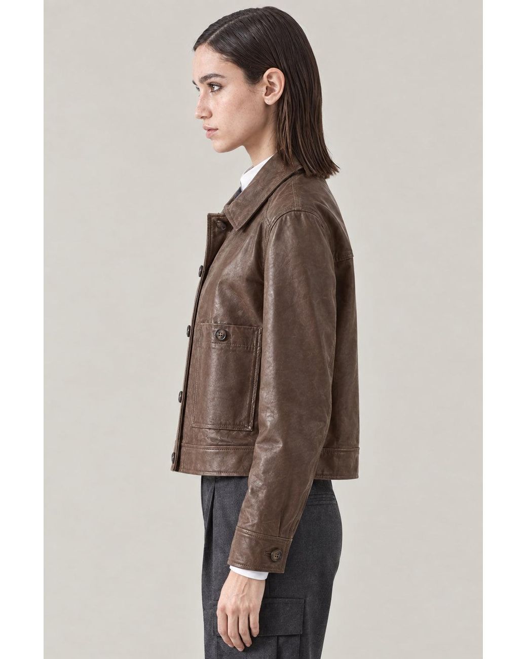 Brunello Cucinelli Brown New Cigar Leather Jacket Clothing