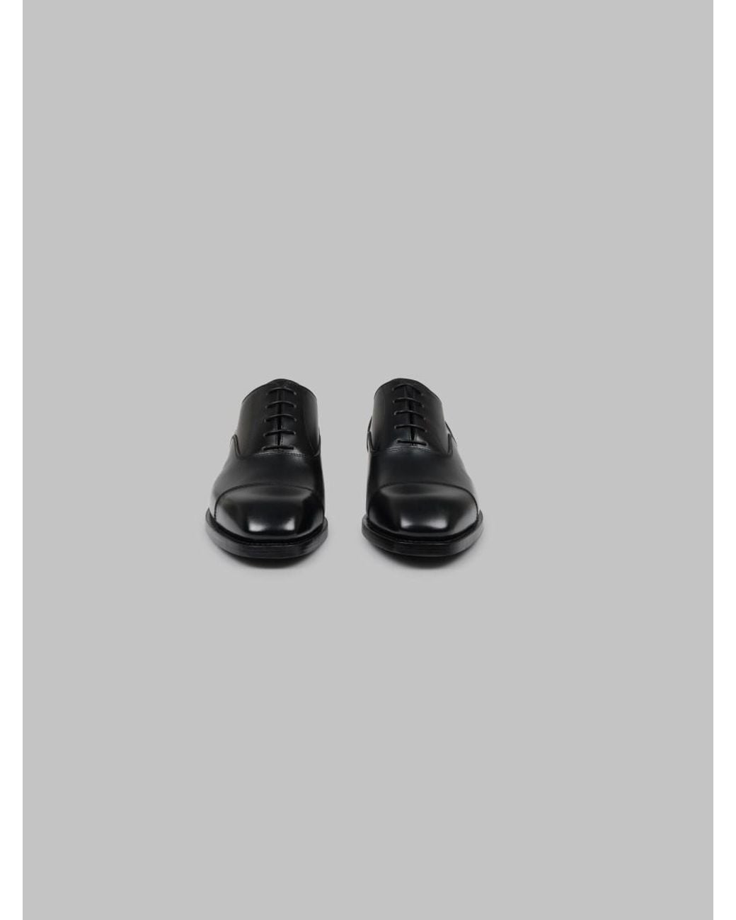 Premiata Black Marilyn Leather Lace-Up Shoes Calf Flat for men
