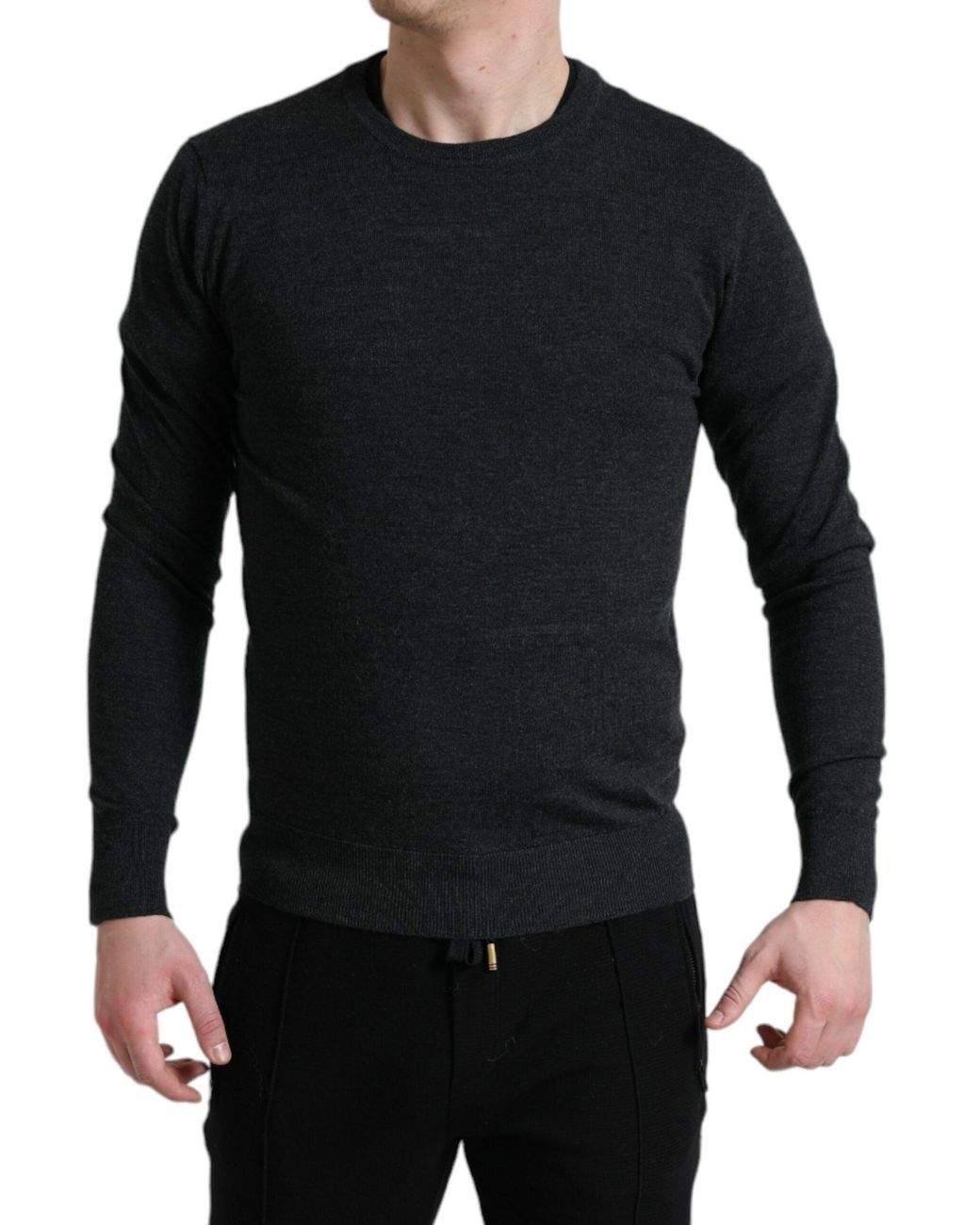 Dolce & Gabbana Black Elegant Wool Pullover Sweater for men