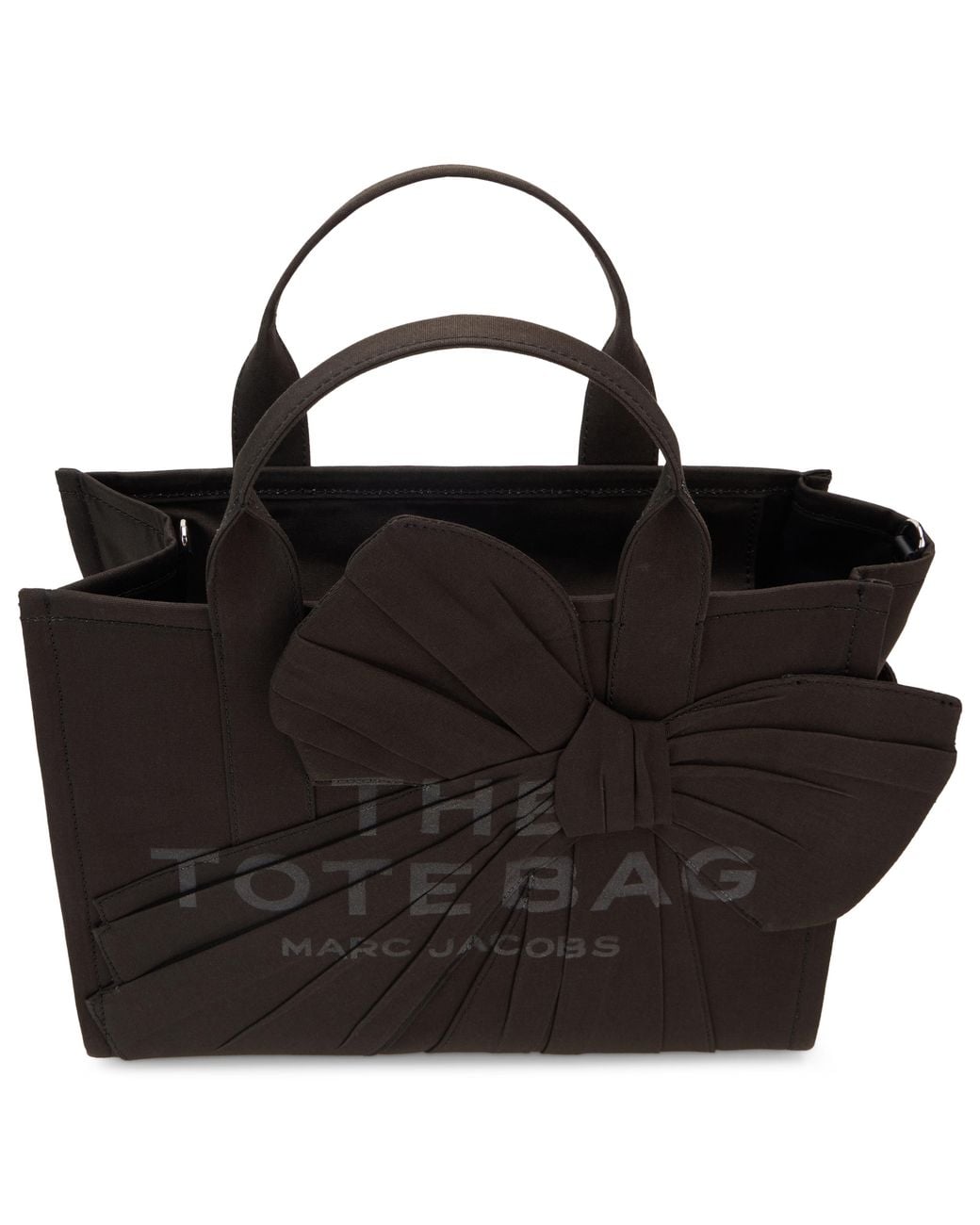 Marc Jacobs Black Tote Bag Bow M Fabric Cotton