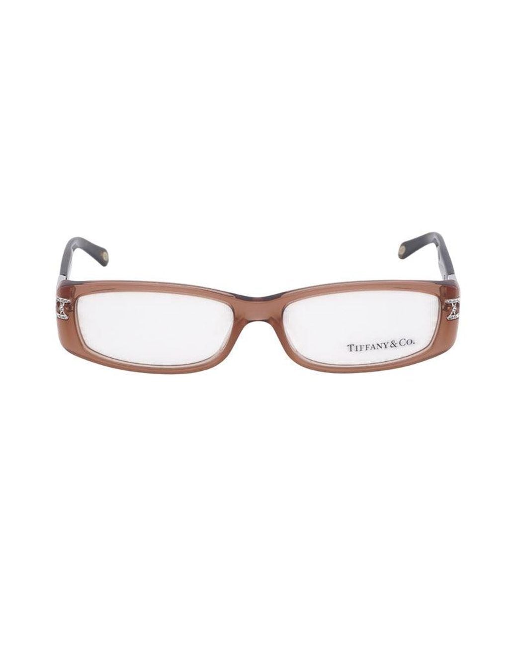 Tiffany & Co Brown Eyeglasses Rectangle Full Rim, -Havana Frame And Clear Demo Lens Tf2021-B8069 Sunglasses