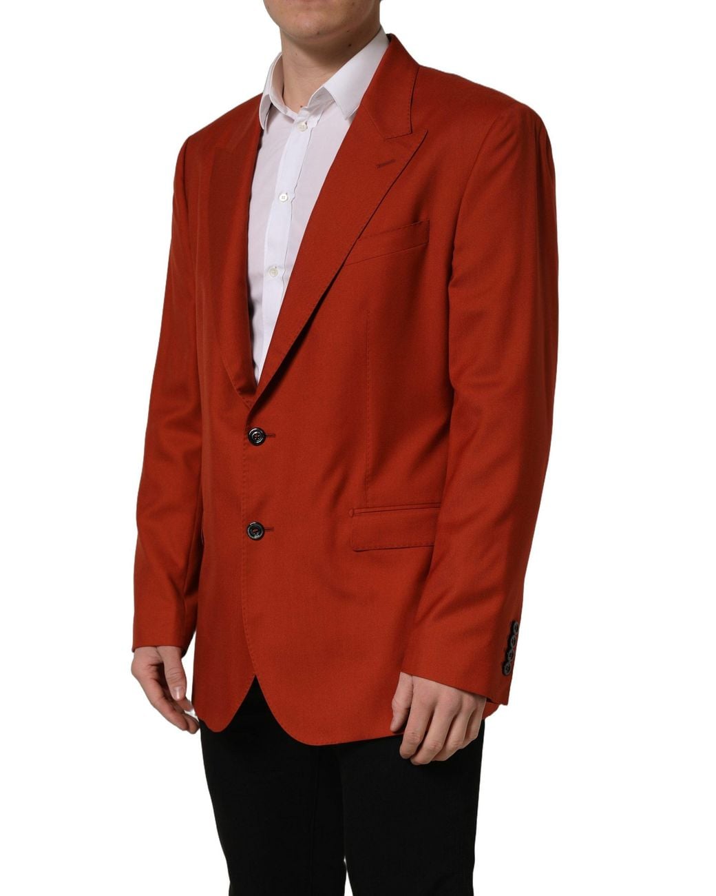 Dolce & Gabbana Red Cashmere Single Breasted Blazer Jacket Silk Clothing for men