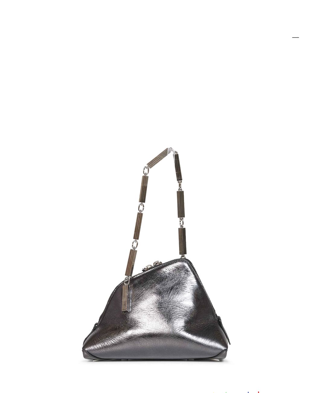 The Attico Gray Dark "La Scala" Clutch With Shoulder Strap