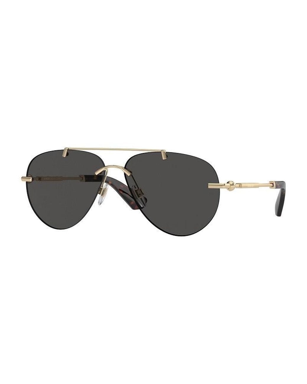 Burberry Black Sunglasses Aviator Rimless, Light Frame And Dark Lens Be3151110987
