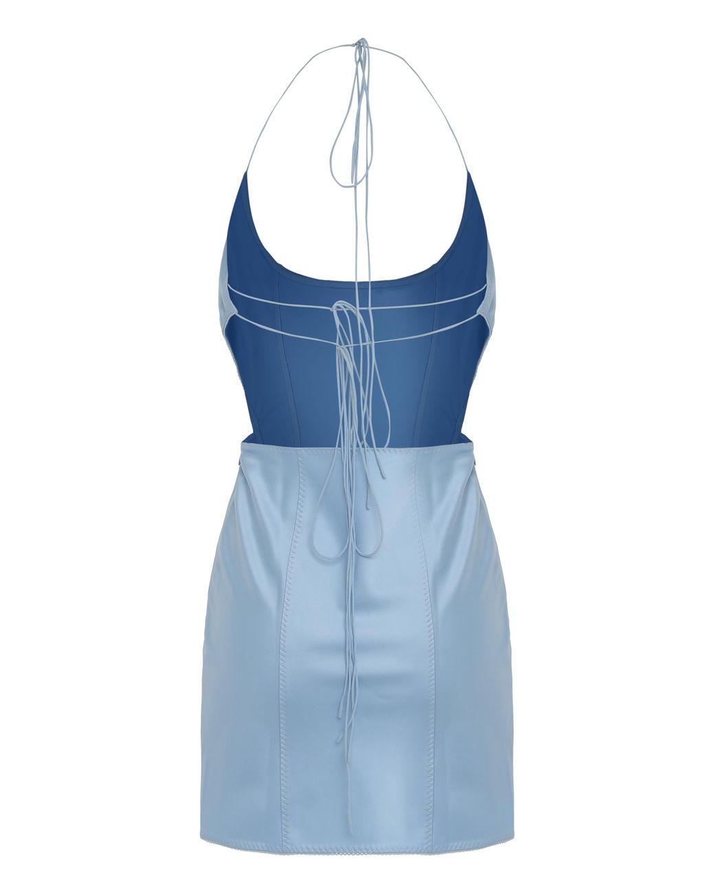 Anna October Blue Mini Satin Dress Triacetate