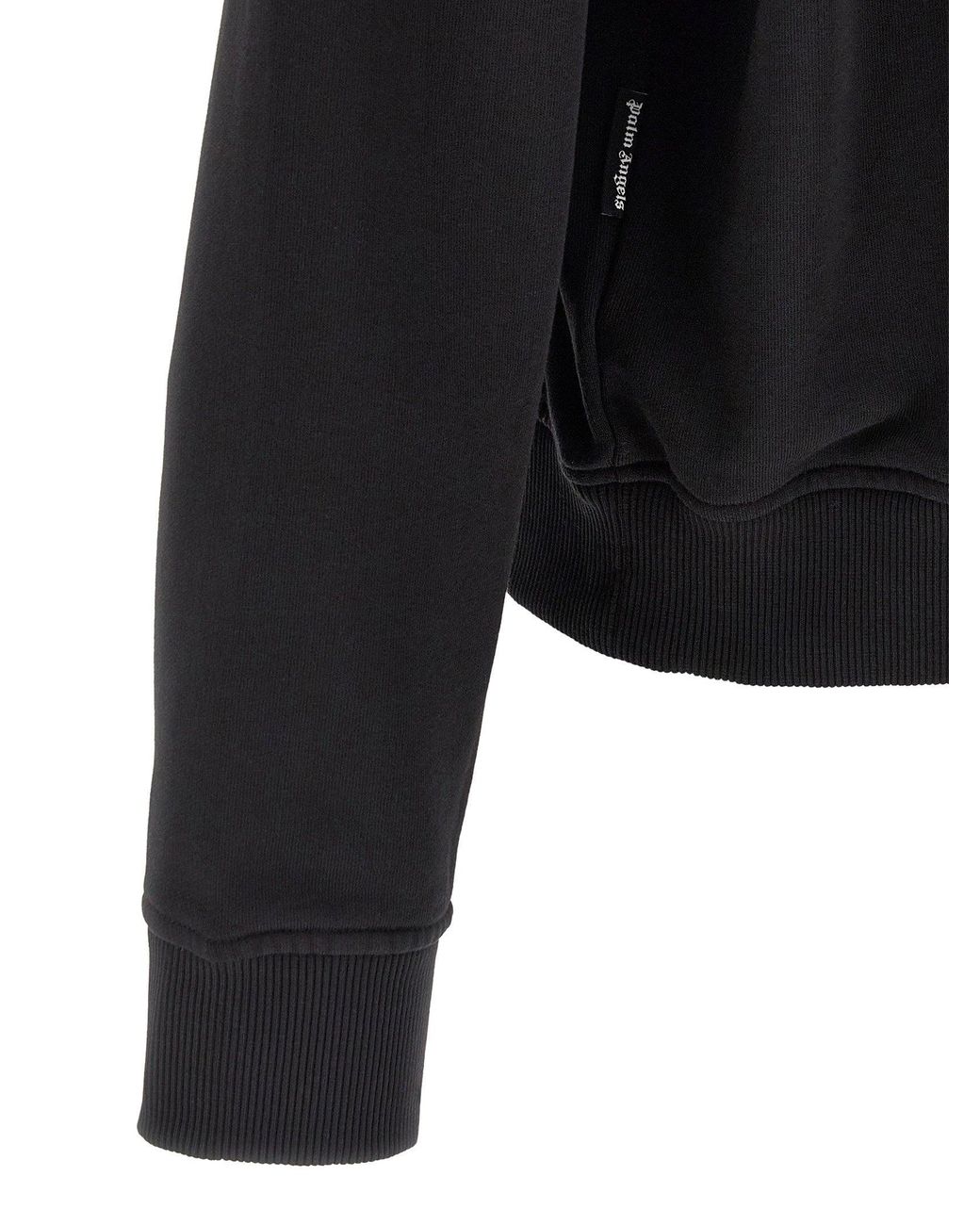 Palm Angels Black Bear Bouclé Patch Sweatshirt for men