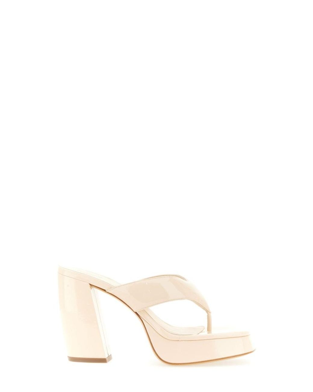 Gia Borghini Natural Patent Sandal Leather