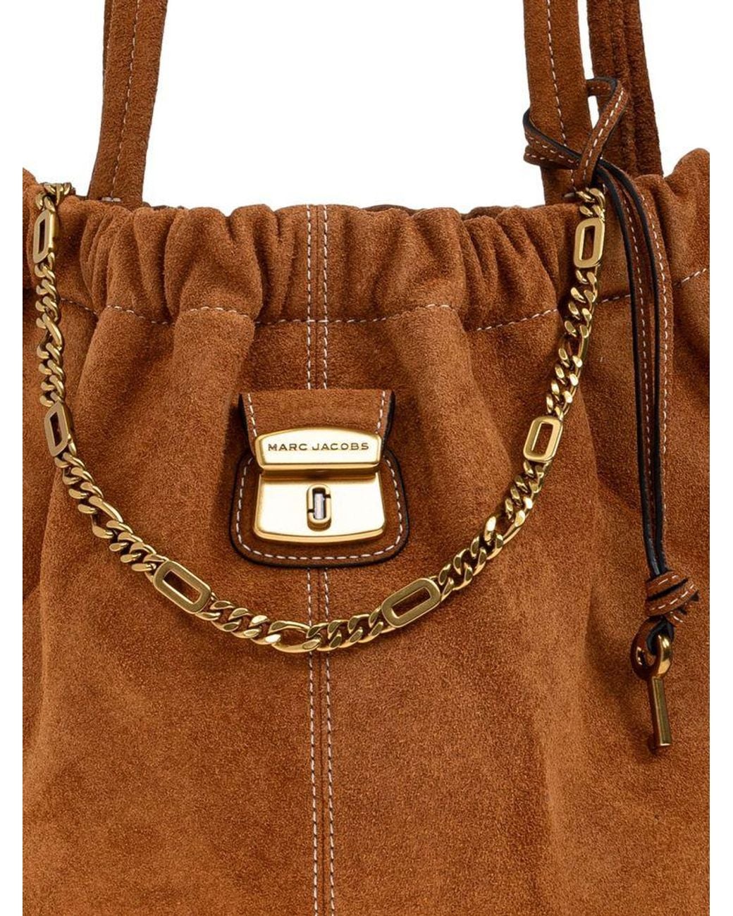 Marc Jacobs Brown Tote Bag Suede Cow Leather Tote-Bags