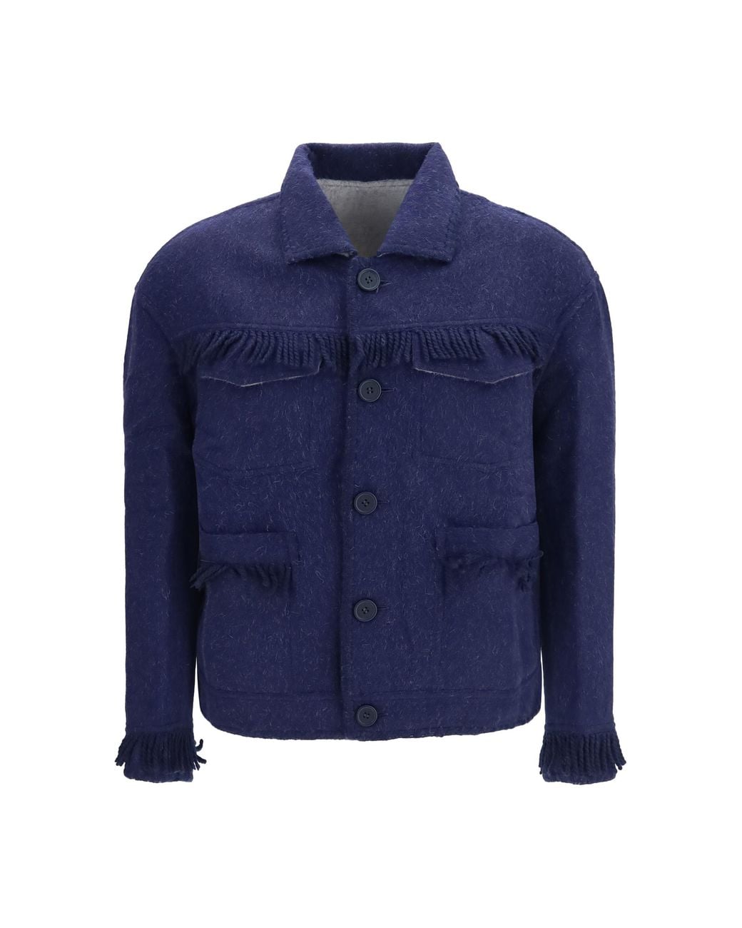 BAZISZT Blue Vedu Reversible Alpaca And Wool-Blend Jacket for men