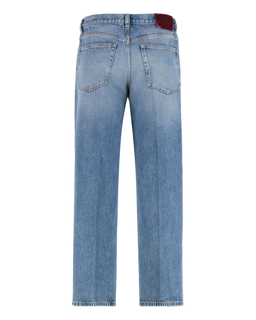 Gucci Blue 5-Pocket Straight-Leg Jeans Cotton