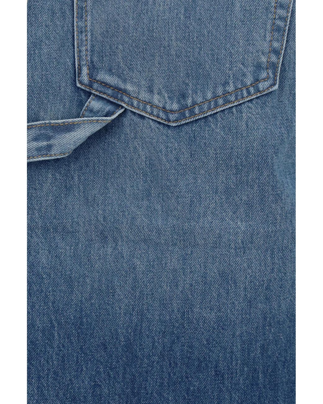 7 For All Mankind Blue Shorts Wide-Leg Cotton Bermuda for men