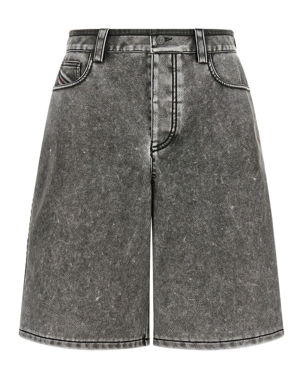 DIESEL Gray Polyethylene Bermuda Shorts
