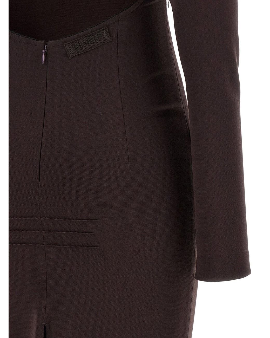 The Attico Black Ostrich Feather-Embellished Dress