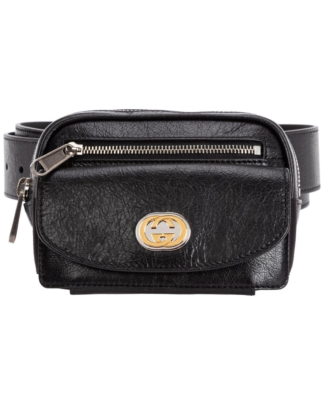 Gucci Leather Belt Bum Bag Hip Pouch in Black for Men | Lyst