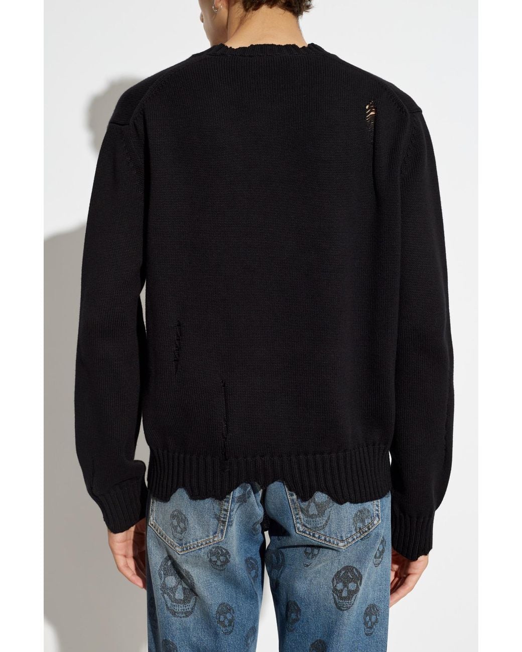 Alexander McQueen Black Sweater With Logo for men