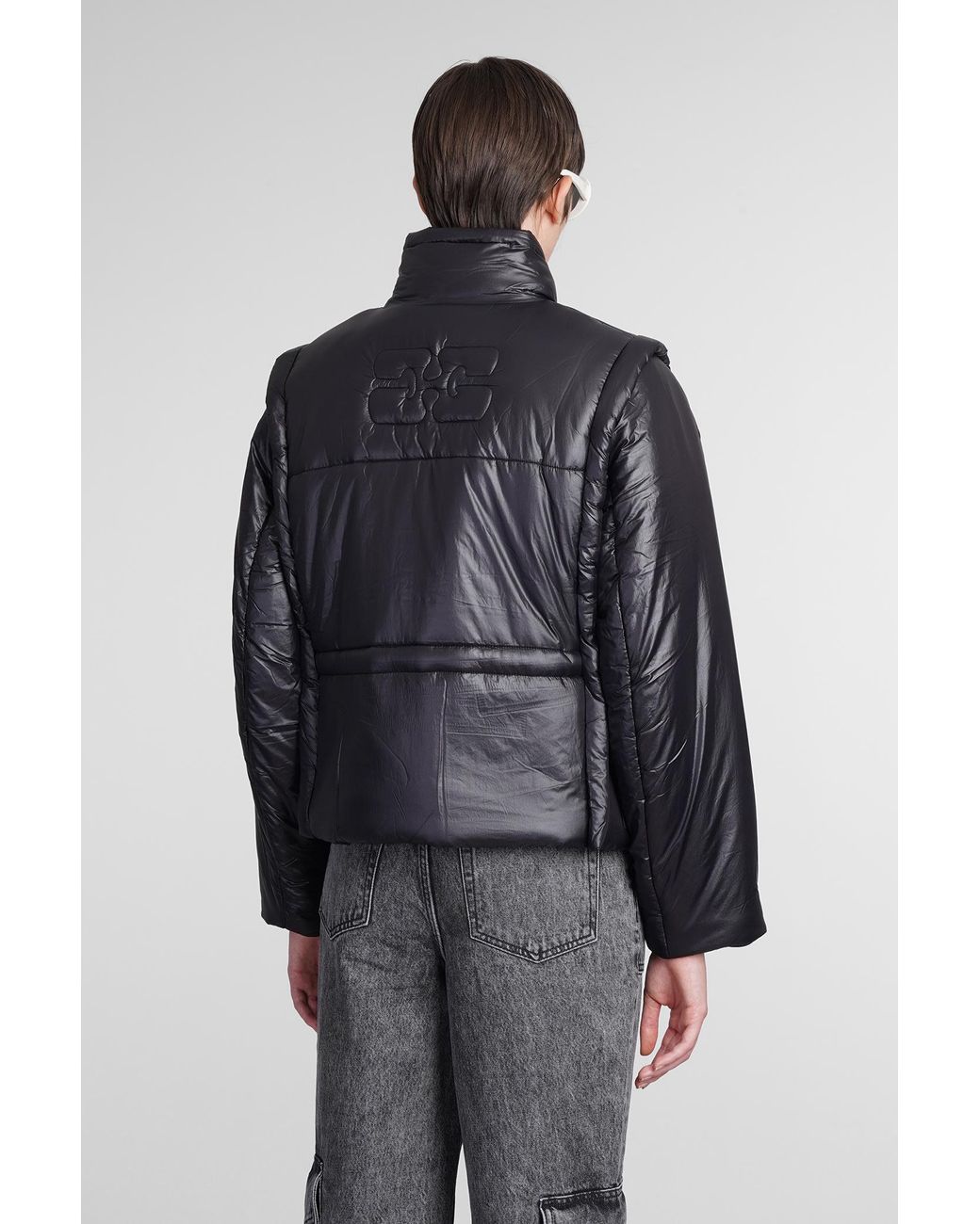 Ganni Puffer In Black Nylon in Gray | Lyst