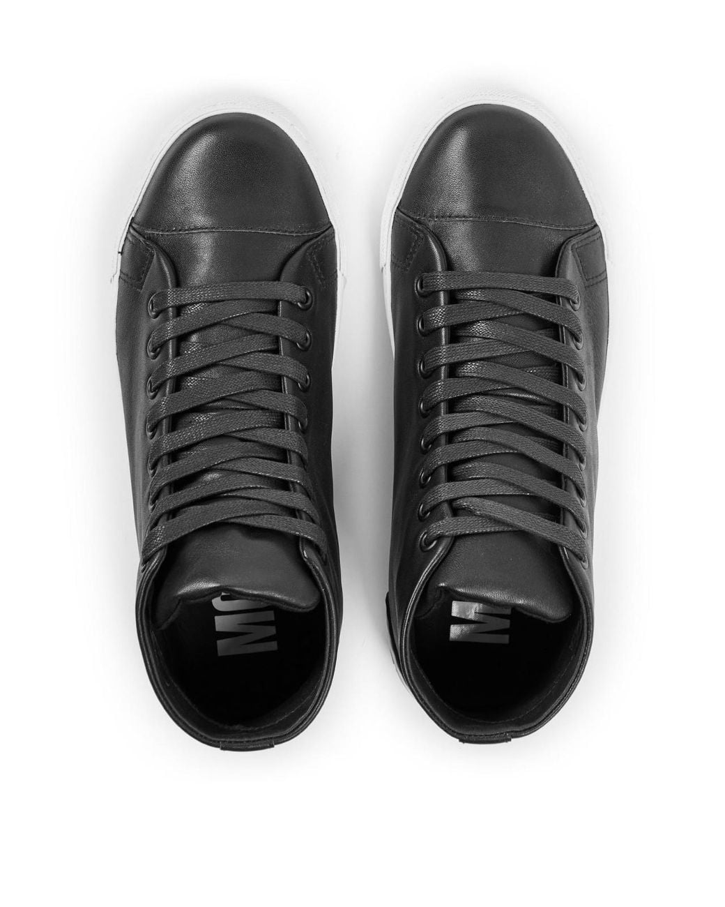 Moschino Black Vulc 25 Logo Mid-Top Sneakers Shoes for men