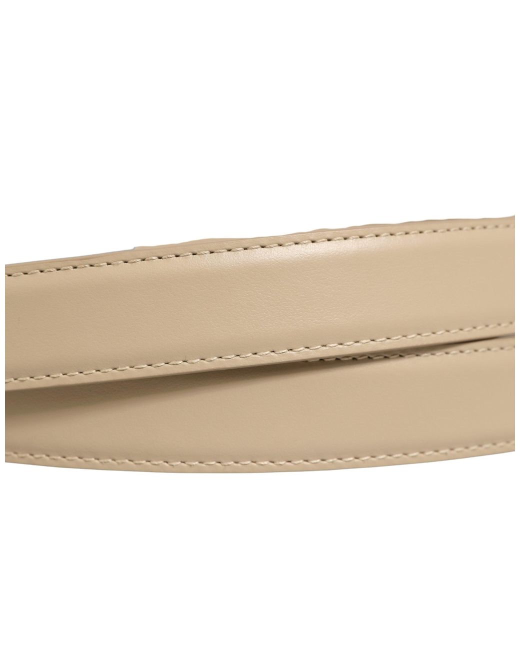 Dolce & Gabbana White Leather Double Wrap Buckle Belt Calf