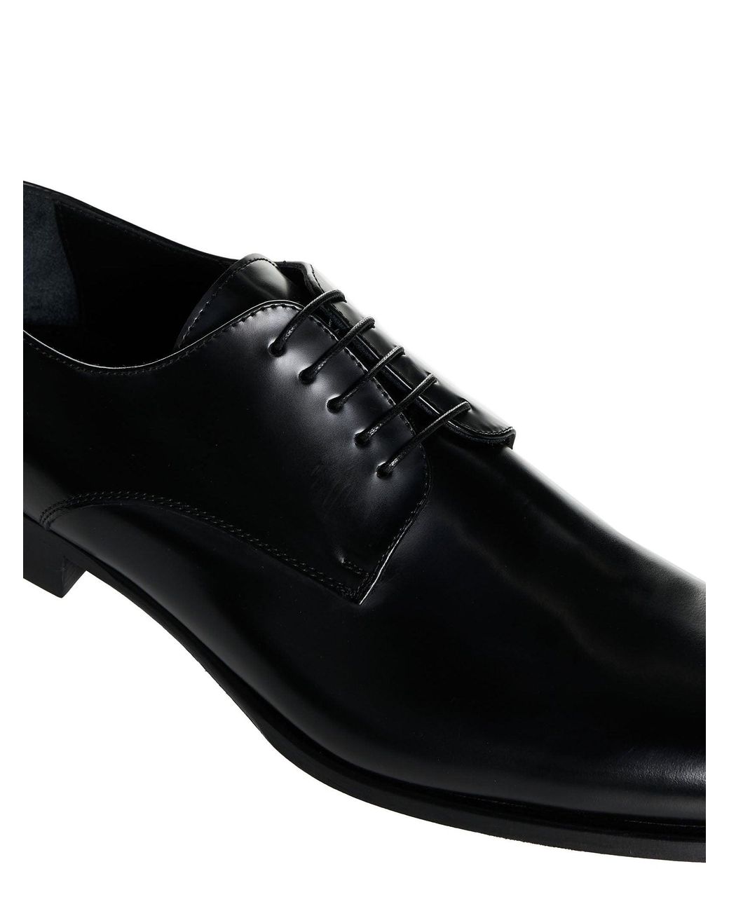 D 40 White Leather Derby Shoes for men