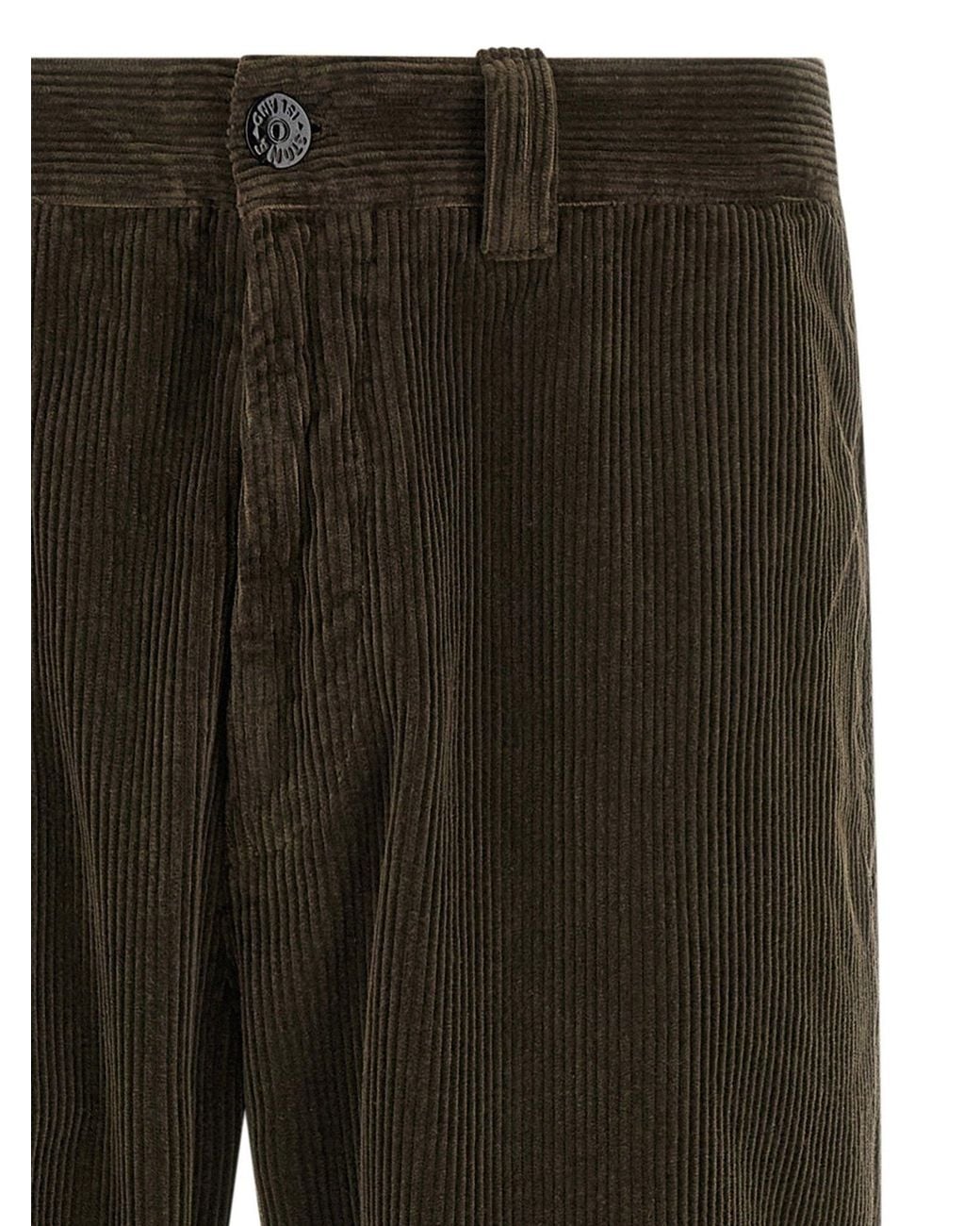 Stone Island Gray Organic Cotton Corduroy Trousers