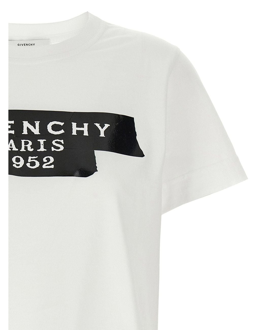 Givenchy White Tape Logo T-Shirt