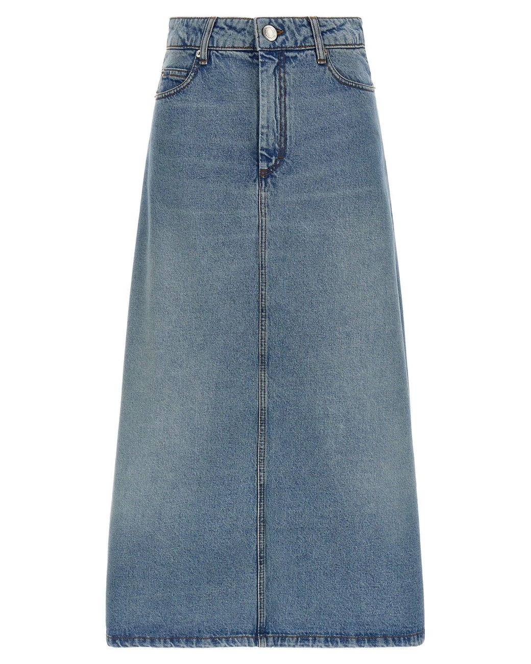 AMI Blue Trapeze Skirt