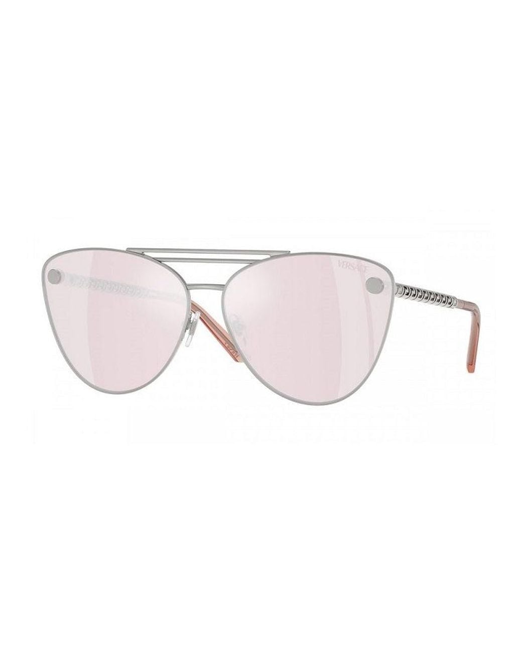 Versace Gray Sunglasses Cat Eye Full Rim, Frame And Mirror Lens Ve226715141U