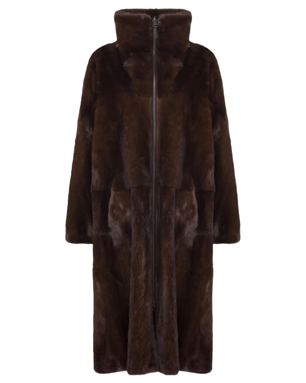 Yves Salomon Multicolor Long Reversible Parka Mink Mahogany