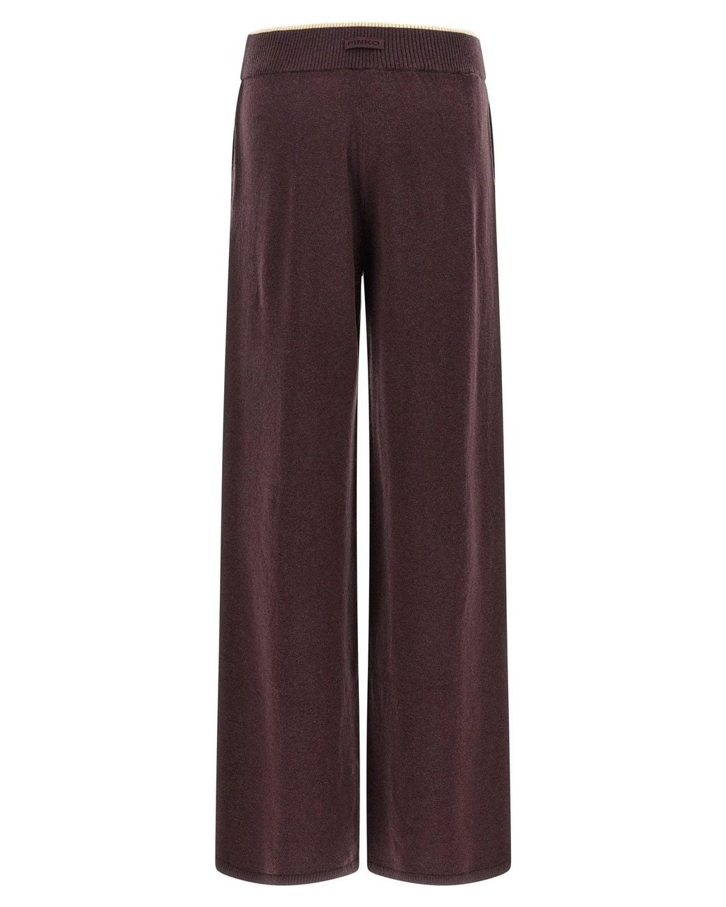 Pinko Purple Wool-Cashmere Knit Trousers