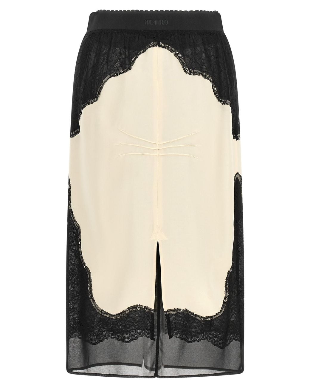 The Attico Black Lace Insert Skirt